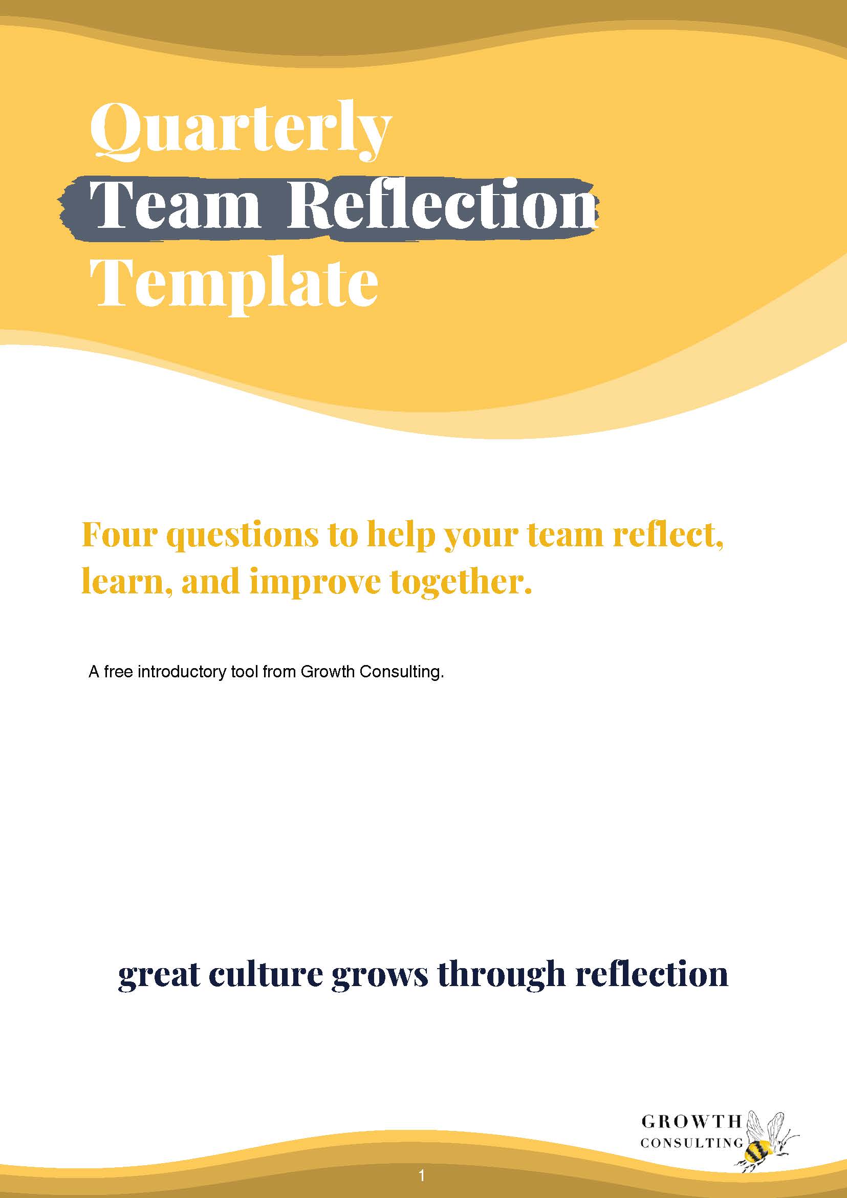 Quarterly Team Reflection - Free Resource Download